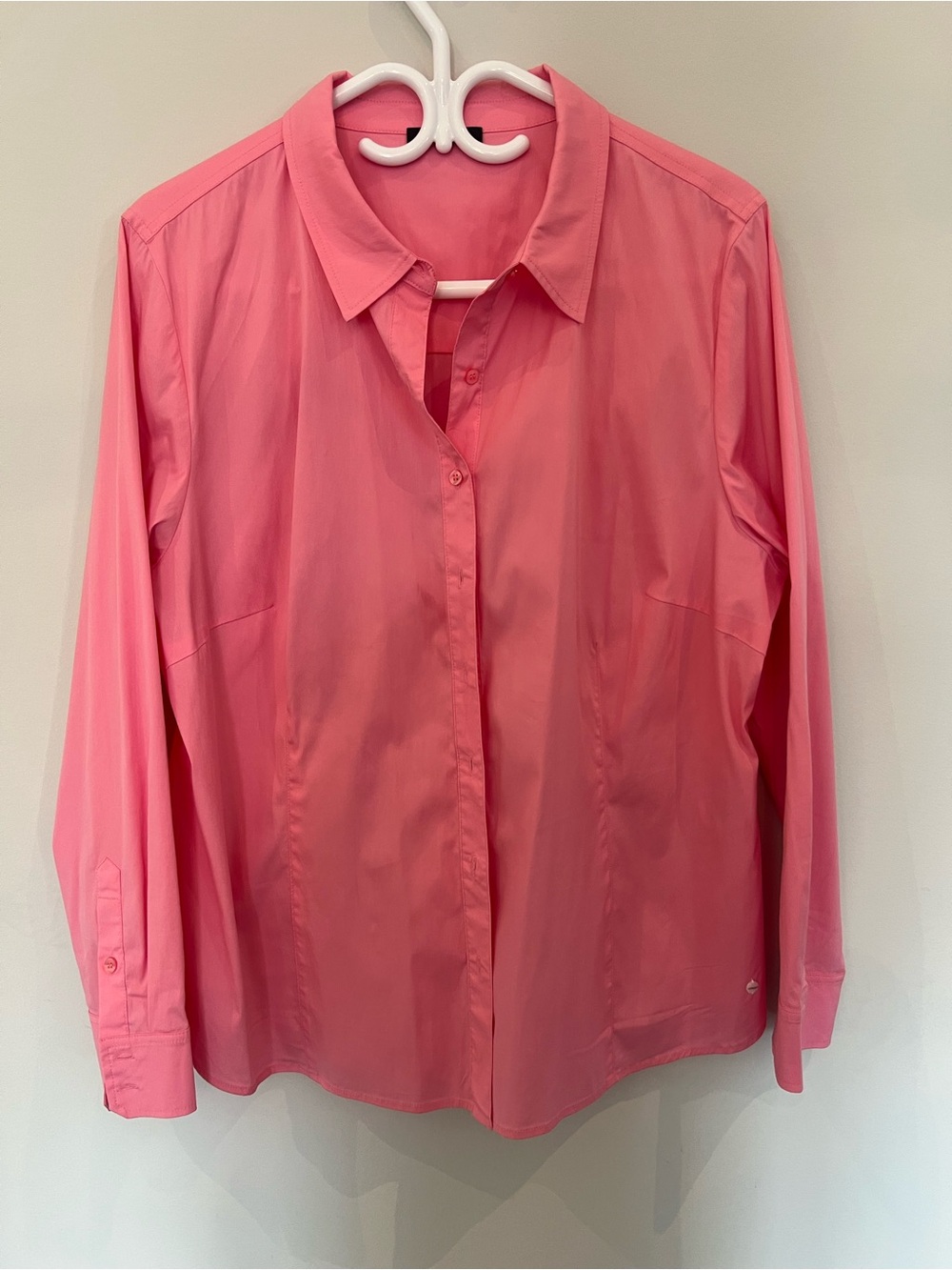 Olsen Women's Pink Button-Front Shirt - Classic Collar Pink